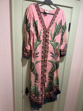 farm rio embroidered western dress Tiered embroidered cotton-poplin midi dress - blue